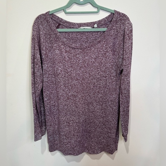 Athleta‎ Luxe Pose Top S Tunic Long Sleeve Soft Stretch Purple Wine Heathered - Picture 2 of 7